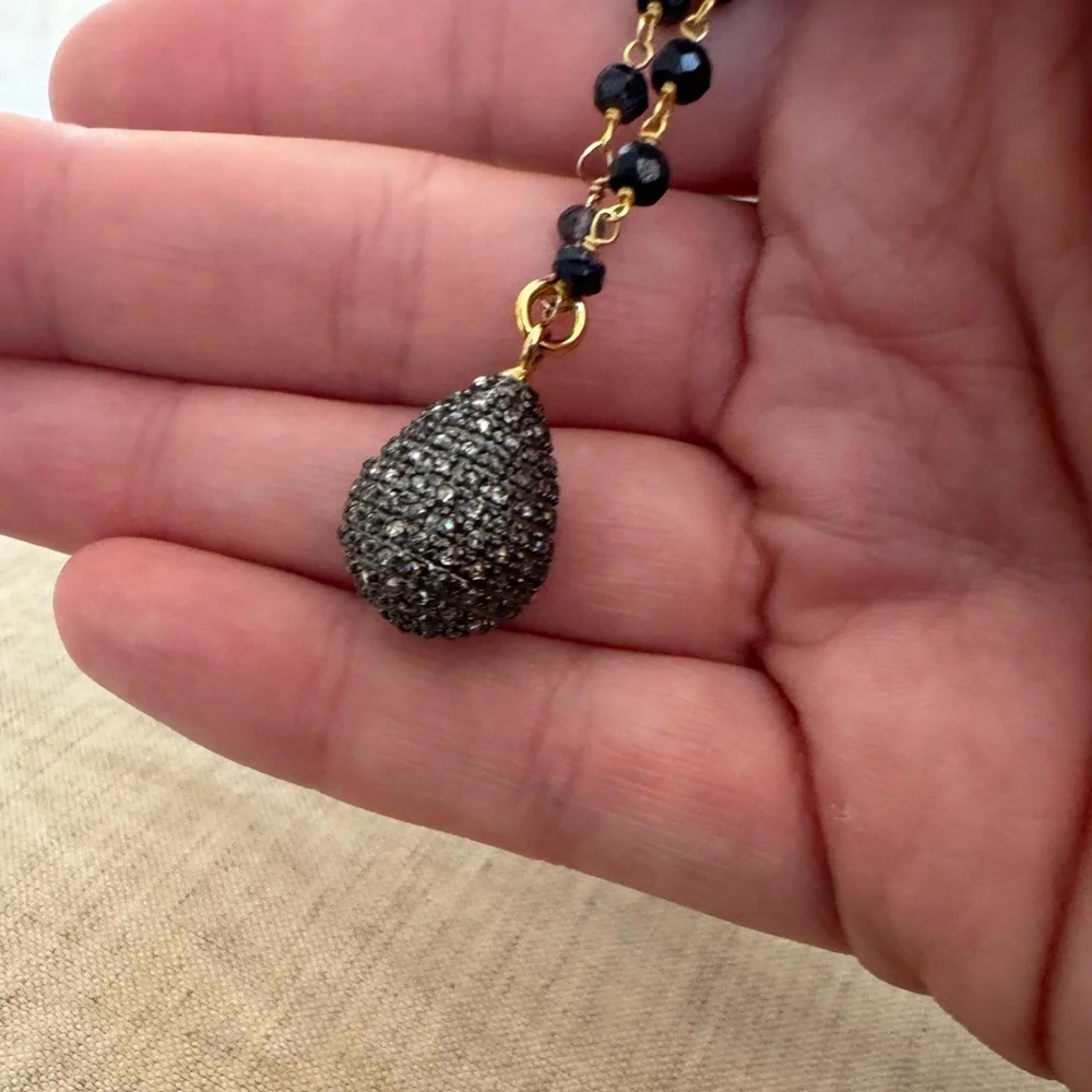 Jemma Sands Anthropologie Pacific Sapphire Necklace w/ diamond pendant - Picture 7 of 8